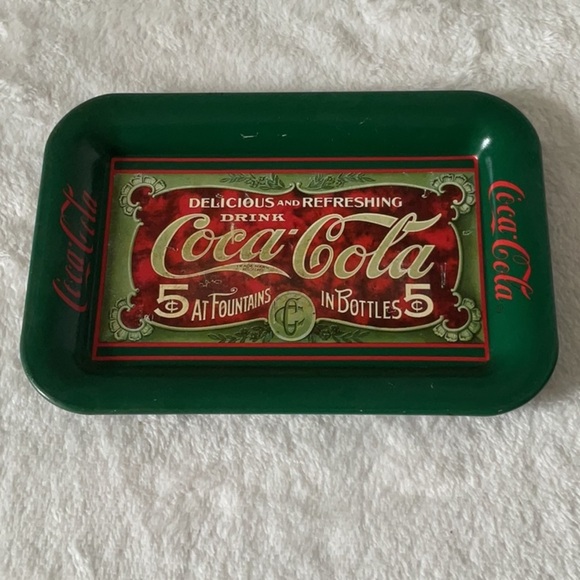 Coca-Cola vintage Green and Red mini Tray 1989 - Picture 1 of 3